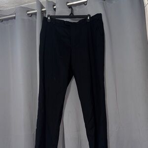Stafford Black Dress Pants Men 40x30 Classic Fit Flat Front Work Office Formal